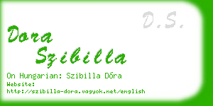 dora szibilla business card